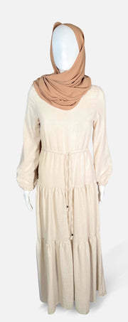 Linen-Blend Long sleeve Maxi Dress
