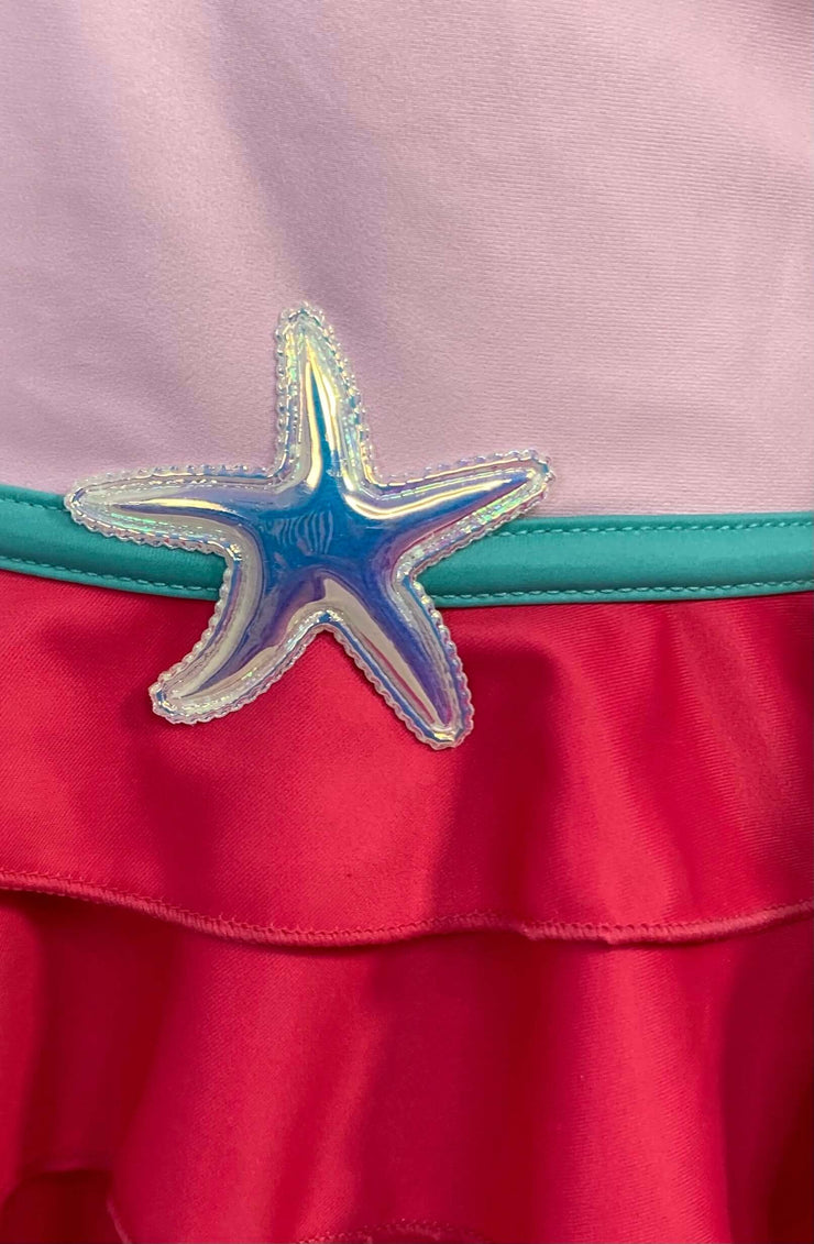 modest mermaid muslim girl swimsuit swimwear Burkini upf50+ full coverage sun protection kids kovered starfish appliqué